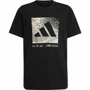 adidas CAMO LOGO TEE Fiú póló, fekete, méret kép
