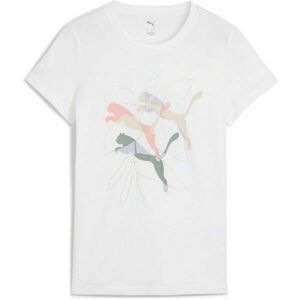 Puma GRAPHICS BRANDED LEAF TEE Női póló, fehér, méret kép