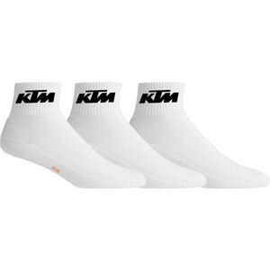 KTM SOCKS SHORTY 3P Uniszex zokni, fehér, méret kép