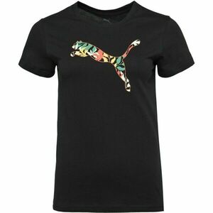 Puma GRAPHICS FLORAL CAT LOO TEE Női póló, fekete, méret kép