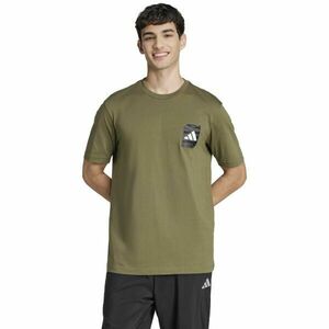 adidas CAMO LOGO TEE Fiú póló, khaki, méret XXL kép