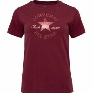 Converse STANDARD FIT CENTER FRONT CHUCK PATCH CORE TEE Uniszex póló, bordó, méret kép