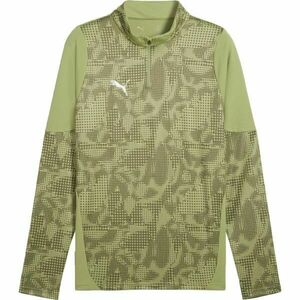Puma TEAMCUP TRAINING 1/4 ZIP TOP Férfi sportos pulóver, zöld, méret kép