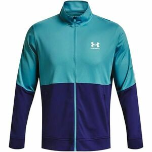 Under Armour PIQUE TRACK JACKET Férfi pulóver edzéshez, türkiz, méret kép