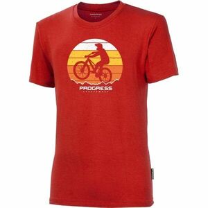 PROGRESS BARBAR BIKER Férfi bambusz póló, piros, méret kép