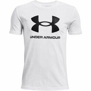 Under Armour SPORTSTYLE LOGO SS Fiú póló, fehér, méret kép