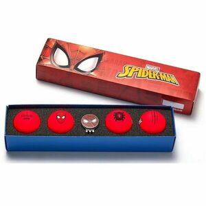 VOLVIK GB VV MARVEL SPIDERMAN SET 4 BALLS + 1 BALLMARKER Golflabda, piros, méret kép