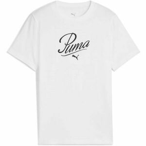 Puma ESSENTIALS SCRIPT TEE G Lány póló, fehér, méret kép