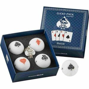 VOLVIK GB LUCKY PACK 4 PCS + 1 BALLMARKER Golflabda, fehér, méret kép