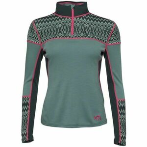 KARI TRAA SARA HALF ZIP Női merinó felső, sötétzöld, méret kép