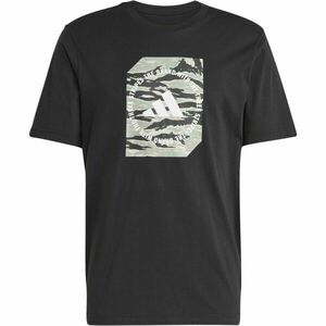 adidas CAMO LOGO TEE Fiú póló, fekete, méret kép