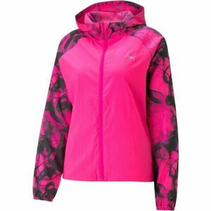 Puma RUN AOP FAVORITE WOVEN JACKET Női kabát, rózsaszín, méret kép