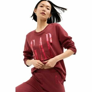 GAP CREWNECK LOGO Női pulóver, bordó, méret kép