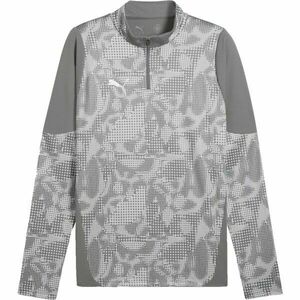 Puma TEAMCUP TRAINING 1/4 ZIP TOP Férfi sportos pulóver, szürke, méret kép