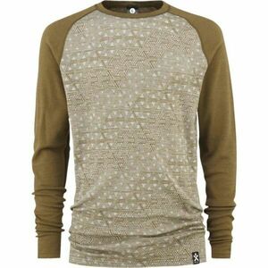 Bula GEO MERINO WOOL CREW Hosszú ujjú férfi póló, barna, méret kép