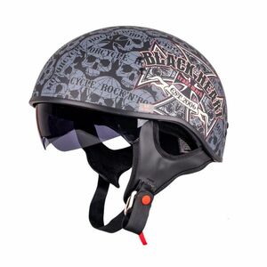 Motoros bukósisak W-TEC Black Heart V535 Cross Skull DOT tanúsítvány, puha belső bélés, állítható napellenző kép