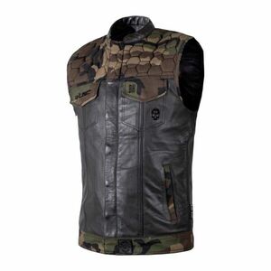 Motoros mellény W-TEC Black Heart Regimento rugalmas anyag, tartós bőr, belső bélés kép