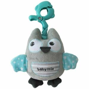 BABY MIX OWL Plüssjáték akasztócsipesszel, szürke, méret kép