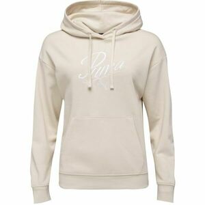 Puma ESSENTIALS SCRIPT HOODIE TR Női pulóver, bézs, méret kép