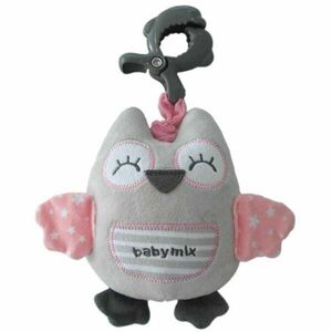 BABY MIX OWL Plüssjáték akasztócsipesszel, szürke, méret kép