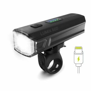 One LUMIX 500 Kerékpár első lámpa, fekete, méret kép