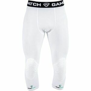 GAMEPATCH TIGHTS 3/4 WITH KNEE PADDING Kompresziós uniszex leggings, fehér, méret kép