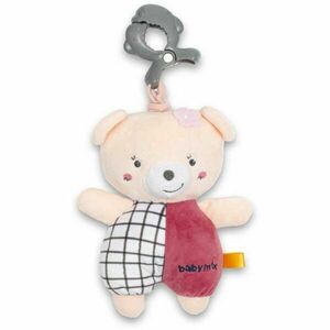 BABY MIX TEDDY BEAR Plüssjáték játékszerkezettel és akasztócsipesszel, bézs, méret kép