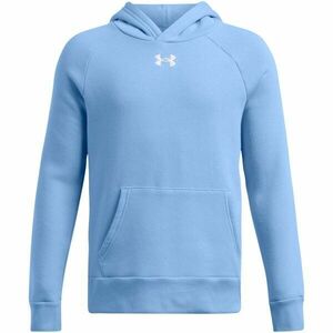 Under Armour RIVAL FLEECE HOODIE Fiú pulóver, világoskék, méret kép