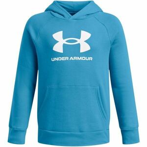 Under Armour RIVAL FLEECE BL HOODIE Fiú pulóver, világoskék, méret M kép