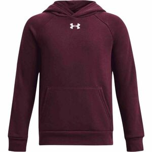 Under Armour RIVAL FLEECE HOODIE Fiú pulóver, bordó, méret kép
