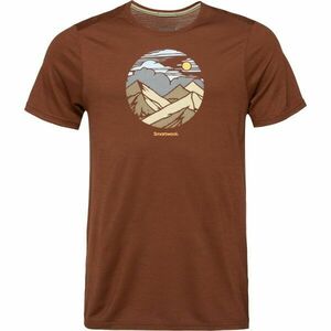 Smartwool FOURTEENER ACTIVE SHORT SLEEVE GRAPHIC TEE Férfi póló, barna, méret kép