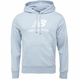 New Balance ESSENTIALS STACKED LOGO FRENCH TERRY HOODIE Férfi pulóver, világoskék, méret kép