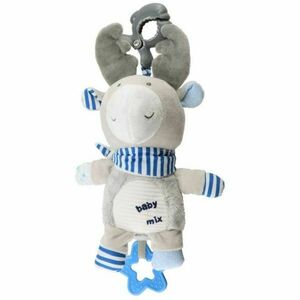 BABY MIX MOOSE Plüssjáték játékszerkezettel és akasztócsipesszel, szürke, méret kép
