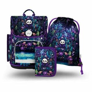 BAAGL 3 SET ERGO JUNGLE PANDA Iskolai szett, lila, méret kép