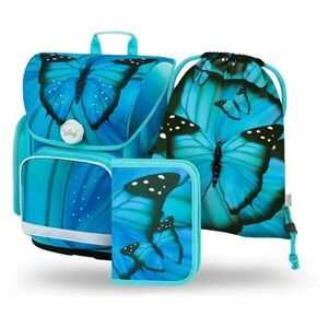 BAAGL 3 SET ERGO BUTTERFLY Iskolai szett, kék, méret kép