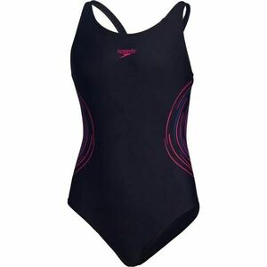 Speedo PLACEMENT MUSCLEBACK Lány egyrészes sportos fürdőruha, sötétkék, méret kép
