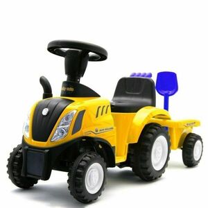 BABY MIX NEW HOLLAND Gyerektraktor bébi futóbicikli utánfutóval, sárga, méret kép