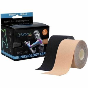 BronVit SPORT KINESIO TAPE SET 5CM X 6 M Kineziológiai tape szett, fekete, méret kép