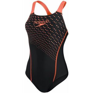 Speedo medley logo 1 piece black/siren red xl - uk38 kép