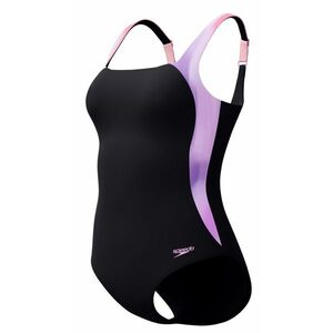 Speedo shaping lunalustre printed 1 piece black/neon violet m - uk34 kép