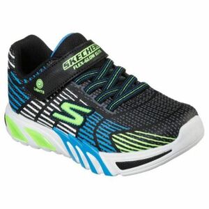 Fiú szabadidő cipő SKECHERS S Lights Flex Glow Elite K black lime kép