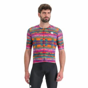 Rövid ujjú férfi kerékpáros mez SPORTFUL Glitch bomber jersey, multicolor pink kép
