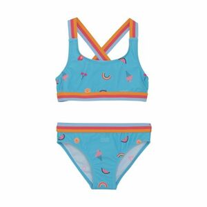 Lányok fürdőruha COLOR KIDS Bikini W. Contrast Straps, AOP-7452-River Blue kép