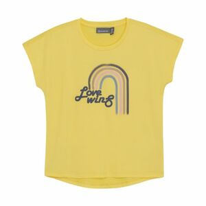 Rövid ujjú lány póló COLOR KIDS Long T-shirt W. Print -S S-3557-Banana Cream kép