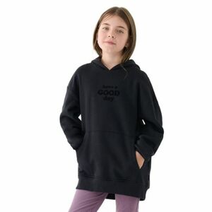 Lány kapucnis pulóver 4F JUNIOR SWEATSHIRT-JWAW24TSWSF1218-20S-DEEP BLACK kép