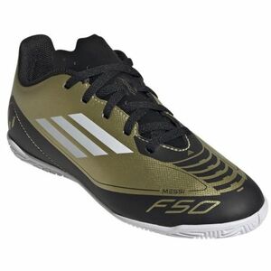 Fiú beltéri focicipő ADIDAS F50 Club Messi Jr IC gold met cloud white core black kép