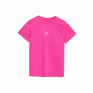 Lány edző ing rövid ujjal 4F JUNIOR TSHIRT FNK F1185-55N-HOT PINK NEON kép