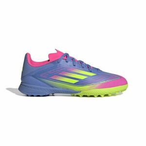 Gyepfutballcipő fiúknak ADIDAS F50 League Jr TF blue fusion lucid lemon lucid pink kép