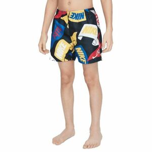 Fiú fürdőruha NIKE SWIM TOSSED FLAGS 4 inch BLACK-BLACK kép