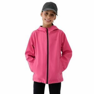 Lányka softshell edződzseki kapucnival 4F JUNIOR SOFTSHELL JACKET-JWSS25TSOFF305-54S-PINK kép